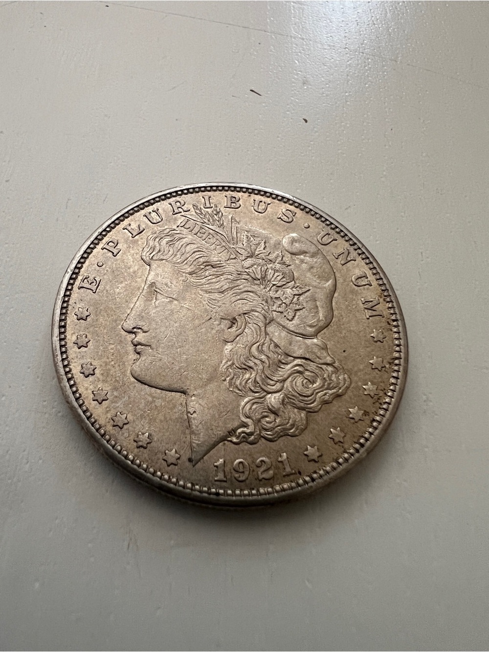 1921 Morgan Silver Dollar - Vintage US Coin, Silver Tone